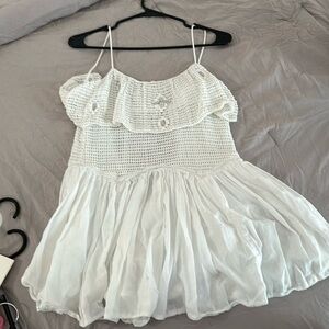 Free People Skort Romper, White, Size S